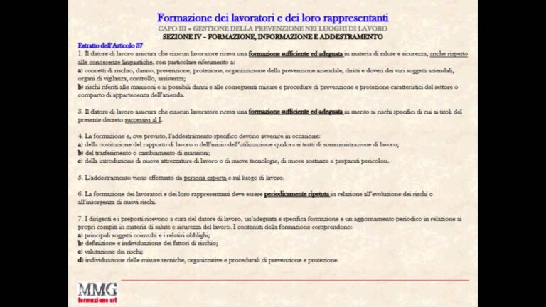 Certificazione dell'addestramento dei lavoratori: un'informazione efficace